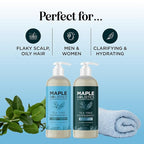 Tea Tree Mint Shampoo and Conditioner - Tea Tree Rosemary Mint Shampoo and Conditioner Set Sulfate Free for Daily Clarifying and Dry Scalp Care - Paraben and Sulfate Free Shampoo and Conditioner 16oz