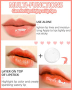 Plumping Lip Glow Oil, Hydrating Tinted Lip Oil Gloss, Transparent Toot Lip Oil, Long Lasting Lip Balm Moisturizing Glow Oil Fresh Texture, Glitter Shine Primer Lip Tint Lip Care Product-#0000