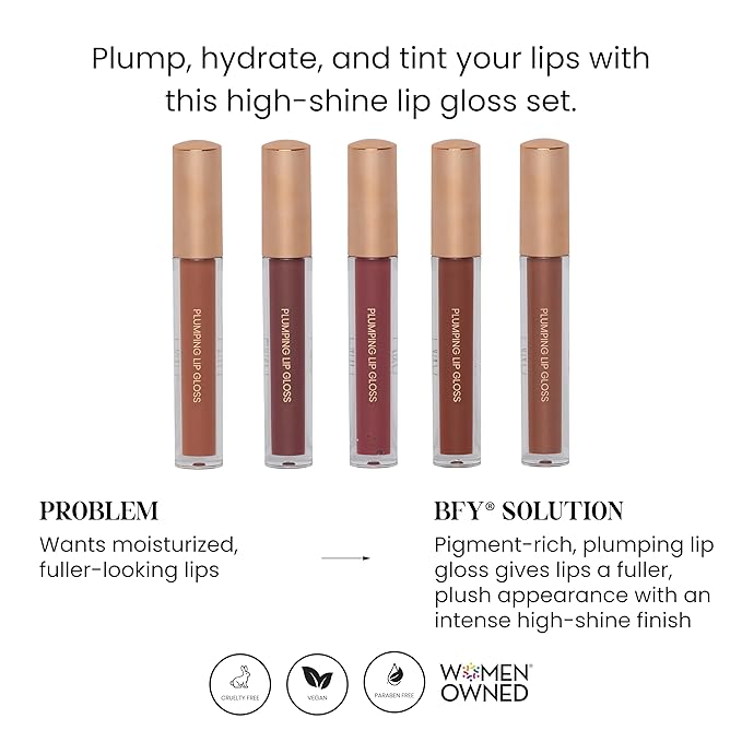 BFY Cosmetics 5-Pack Plumping Lip Gloss - Warm