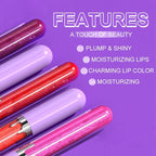 Glitter Liquid Lip Gloss,Peach Shimmer Lipstick, Waterproof Shimmer Lip Stain Lip Glaze, High Shine Long Lasting Shiny Lip Color Makeup 02#