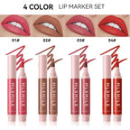 Lip Tint Marker Lightweight Lip Stain, Hydrating And Waterproof Long Lasting Non-Stick Cup Lip Stain Liquid Pen Matte Lip Marker Smudge Proof Matte Lipstick Precise Lip Liner for Women (03# L PINK)