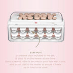 INFINITIPRO BY CONAIR Ceramic Flocked - Hot Rollers for Long, Medium, and All Hair - Hair Curler - Hair Roller Clips Included - 1 1/4-inch, 1-inch, and 3/4-inch Rollers