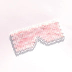 [glowiest] Rose Quartz Eye Mask: 100% Real Stone Eye Mask to improve Fine Lines, Puffiness and Irritation | For Hot & Cold Anti-Aging Therapy
