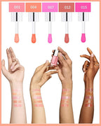 Hydrating Plumping Lip Glow Oil,Tinted Lip Gloss Lip Stain,Glow Reviver Lip Oil,Long Lasting Moisturizing Clear Lip Plumping Oil Tint for Lip Care and Dry Lips,Women's Day Makeup Gift for Women-004