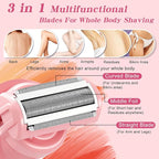 Hatteker Women's Electric Shaver Bikini Trimmer Hair Trimmer for Women LED Display Electric Razor for Legs Bikini Underarm Public Hairs Led Display IPX7 Waterproof Gift for Women (Pink)