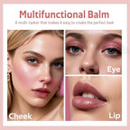 Multi Cream Blush & Blush Brush Set, Korean Makeup Blush for Cheeks, Multi-Use Face Balm, Lightweight & Hydrating, Blendable Color, Non-Greasy, Soft Bristles for Radiant Finish (Rose Crystal)