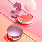 BLUE LOVE Cushion Liquid Blush - Silky Cheek Tint with Mirror, Natural Enhancer for a Radiant Finish, Contours & Highlights for Effortless Elegant (01 Pink Orange)