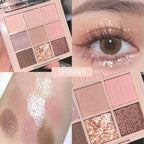 9Colors Eye Shadow Palette Makeup,Pink Rose Gold Purple Mauve Neutral Travel Eyeshadow Palette Highly Pigmented Long Lasting Waterproof Naturing-Looking Eyeshadow Palette Travel Size Gift Kit
