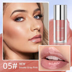 Korean Clear Lip Oil Tinted Lip Plumper Gloss for Women Big Brush Head Hydrating Lip Glow Oil for Lip Care and Dry Lips - 05 Smoke Gray Pink