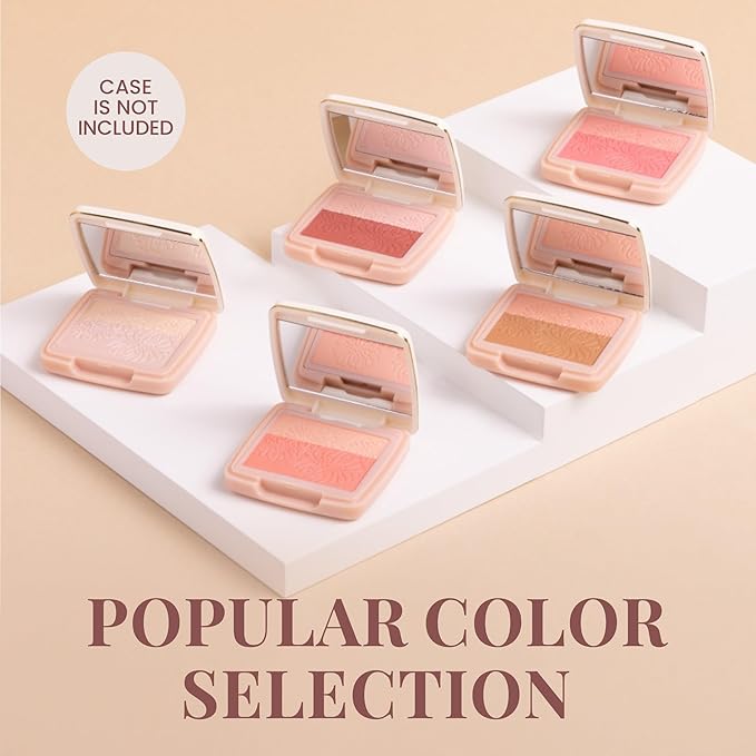 Paul & Joe Pressed Blush Palette Refill Only, Case Sold Separately, Oil-Absorbing Blush Powder, Bi-Color Face Blushes with Fitting Veil Powder, Light Pink and Light Orange, 02 Confiserie, 0.17 oz
