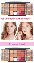 Professional Multi-in-one Makeup Gift Kit for Women - 90 eyeshadow Palette,8 Lipstick Set Lips,8 blush,5 concealer,4 brushes With Mirror,for girls, beginners and professionals Gift Kit