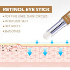 Retinol Eye Stick with Collagen & Hyaluronic Acid Eye Cream for Dark Circle and Puffiness, Brightening Eye Balm Reduces Fine Lines and Bags in 4 Weeks