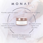 Monat Night Heaven Crème – Intensive Hydrating Moisturizer for Face – Nighttime Repair Cream for Plump & Youthful Skin – Anti Aging Night Cream – Natural Night Cream with Shea Butter & Avocado Oil
