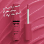 NYX PROFESSIONAL MAKEUP Butter Gloss, Non-Sticky Lip Gloss - Strawberry Cheesecake (Warm Pink)