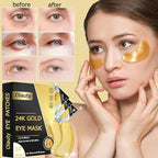 Eakroo 30 Pairs Golden Under Eye Patches, 24k Gold Under Eye Mask Eye Patches for Puffy Eyes, Eye Masks for Dark Circles and Puffiness, Reduces Wrinkle, Fine Lines and Eye Bags, Nourish Skin