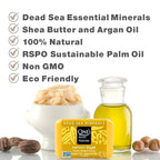 One With Nature Dead Sea Salt Lemon Sage Soap 7oz 3-Pack – Purifying and Exfoliating Soap Bar with Dead Sea Minerals for Face & Body, for Men & Women