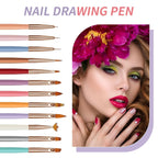 Artdone Nail Dotting Tools Double-ended Nail Art Brushes Kit Nail Art Gel Polish Liner Brushes Design Pen For Nail Drawing And Nail Paint Brushes Small Detail Brushes.