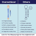 Alleyoop Overachiever 4-in-1 Travel Makeup Brush Set – Powder, Blending, Precision & Complexion Brushes – Mini Makeup Brush for Women, Vegan, Multi-Use & Travel-Friendly Makeup Tool