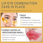 30 Pairs Lip Masks & Eye Mask, 24K Gold Gel Crystal Collagen Eye Patches for Puffy Eyes and Dark Circles Eyes, Effectively Nourishes the Lip & Eye Skin, Reducing Wrinkles and Fine Lines