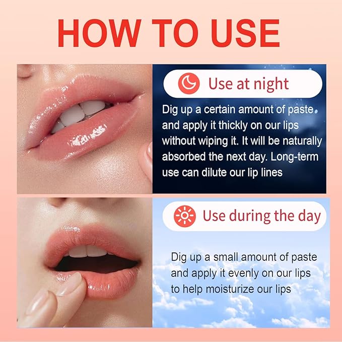 6 Pack Cute Lip Mask Sleeping Overnight for Dry Lips with Coconut Oil and Beeswax -Smoothing Hydrating Softening Plumoing Moisturizing with Small Lip Brush 6 Flavors 0.18 oz