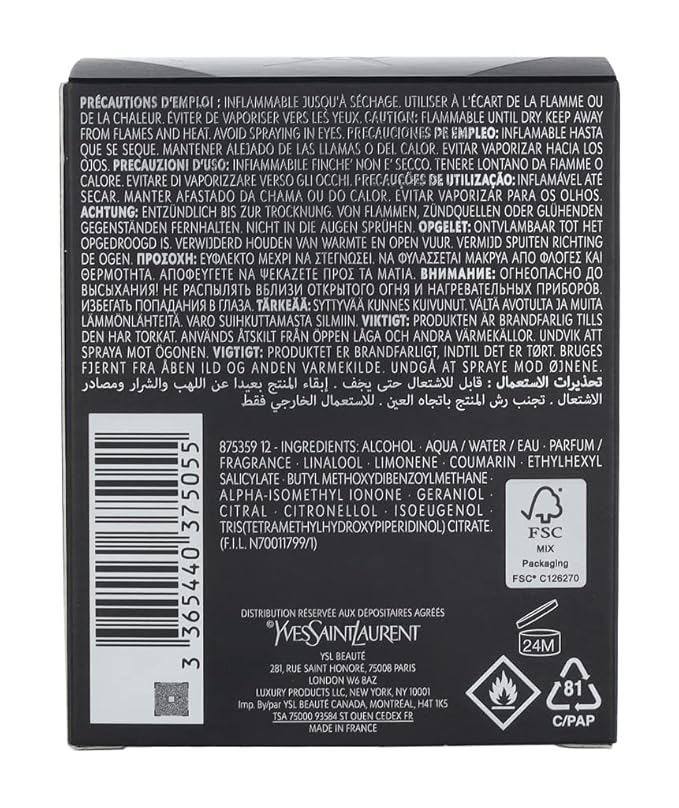 Yves Saint Laurent La Nuit Da L'homme Eau de Toilette Spray for Men, 2 oz