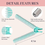 4PCS Volumizing Hair Clips for Root Lift & Volume - Instant Bangs Roller Clips for Effortless Curls & Lift - Velcro Rollers For Hair - Hair Rollers For Women - Cyan