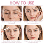 6pcs Eyebrow Razors for Women, Multipurpose Trimmers Set Precision Facial T Shape Shaver Hair Removal Tools Portable Face Exfoliating Dermaplaning Kit with Protective Cover Peach Fuzz