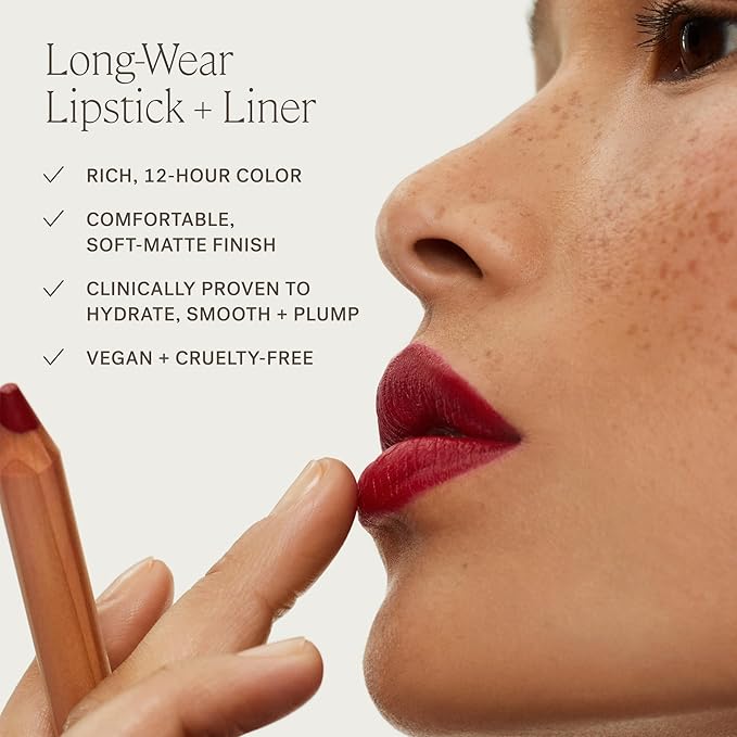 ILIA - Lip Sketch Hydrating Crayon | Non-Toxic, Cruelty-Free, Hyaluronic Acid, Hydrating + Long Lasting, Crease-Resistant, Demi-Matte (Piazza)