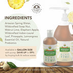 Organic Shampoo - Raw & Wildcrafted with Probiotics, Hypoallergenic Natural & Sulfate Free Shampoo for Sensitive Scalp, Dry Hair, Dandruff, Gallon, Lemongrass