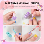 Kids Nail Polish Set - Non Toxic, Quick Dry Peel Off Girls Nail Polish 12 Colors with Glitter Stickers and PVC Organizer Bag