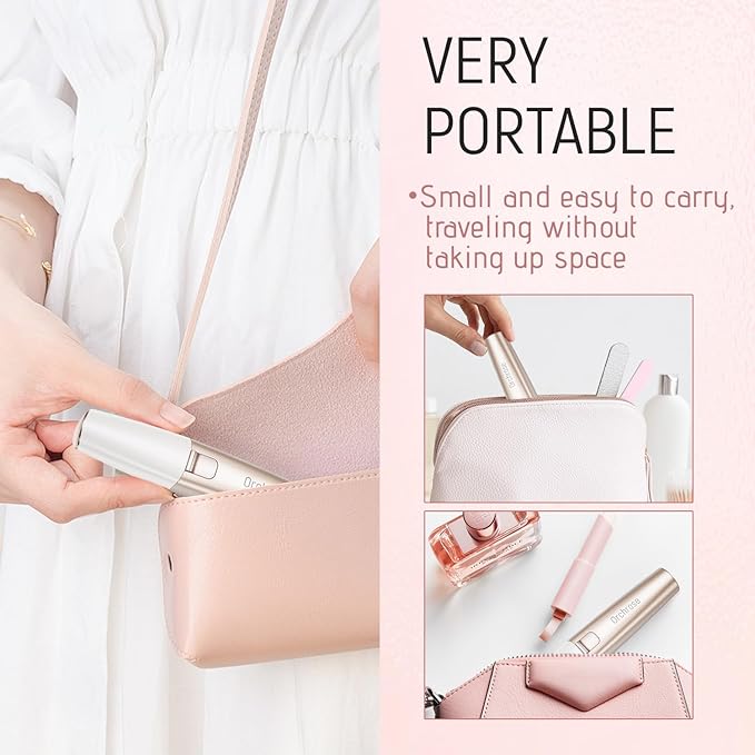 Rechargeable Facial Hair Remover for Women: 2-in-1 Device for Shaping Eyebrows and Removing Face Peach Fuzz(Rose Gold)