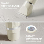 3-in-1 Electric Razor for Women - Waterproof Bikini Trimmer,Rechargeable Electric Shaver for Lady,Pubic Hair Trimmer Women,Personal Trimmer Groomer for Body Hair (Cream, LY)