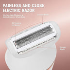 Electric Shavers for Women, 4 in 1 Hair Removal Kit with Epilator Bikini Trimmer Face Razor Body Brush Face Massager Foot Callus Remover, IPX7 Waterproof Lady Razors Set for Legs Armpit Bikini Pubic