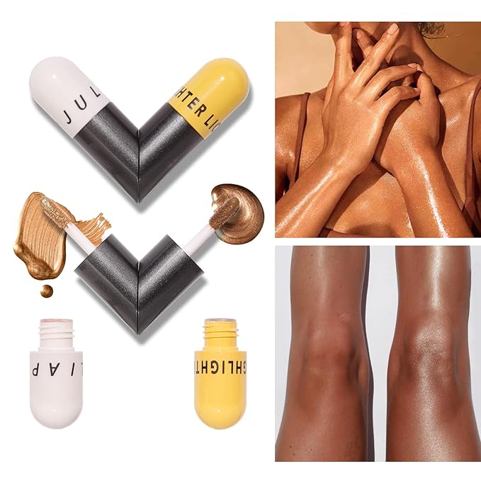 AKARY Liquid Highlighter Makeup for Face Body, Contour Warm Brown)