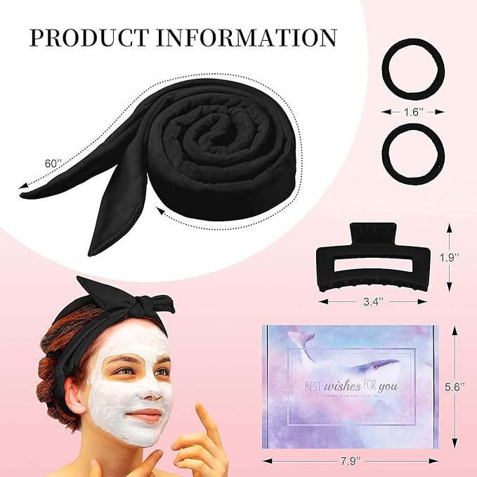 Heatless Curling Rod Headband, Upgraded 60" Extra Long Heatless Curls Headband Soft Hair Curlers to Sleep In Hair Rollers No Heat Curls (Deep Black)