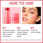 Jelly Blush Stick,Jelly Stain Stick,Lightweight Long Lasting Cheek Stick,Lightweight