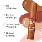 Ruby Kisses Lip Gloss Butter Bomb Gloss Non-Sticky Lip Gloss Vitamin E Natural Nude Lip Makeup - 7.8mL (0.26 US fl.oz) (Butter Bomb)