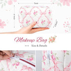 Soidram floral makeup bag quilted