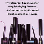 e.l.f. H2O Proof Inkwell Eyeliner Pen, High-pigment, Waterproof Liquid Eyeliner, Delivers A Matte Finish, Vegan & Cruelty-free, Dark Envy