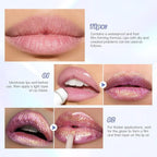 Hot Pink Glitter Lip Gloss Liquid Lipstick, Diamond Shimmer Metallic Sparkly Iridescent Chameleon Lip Gloss Gift for Women, Long Lasting Waterproof Highly Pigment Holographic Lip Makeup05