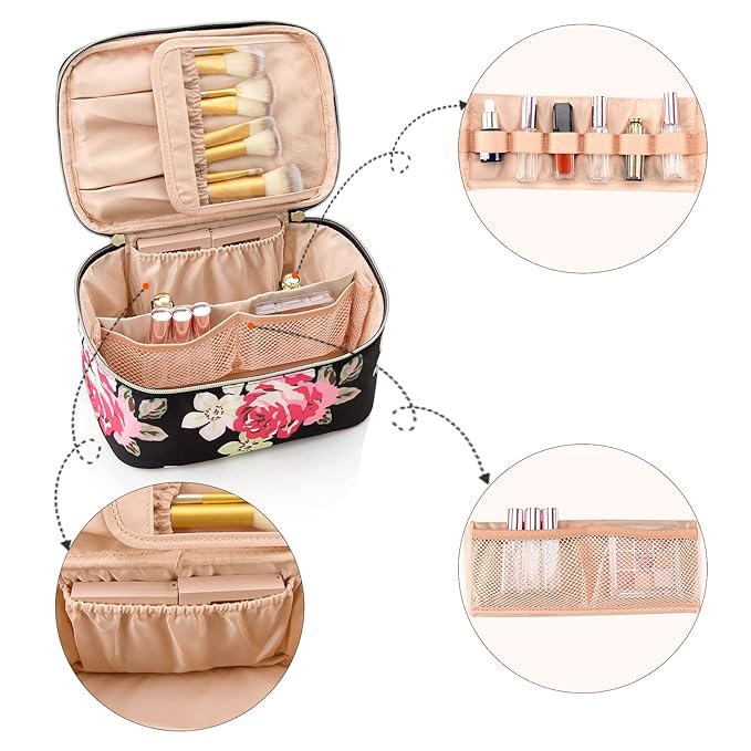 Ocheal floral makeup bag,travel makeup