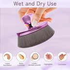 Extra Large Body Makeup Brush For Self Tanner, Leg Makeup &Bronzer Blend,116mm Oval-headed Kabuki Brush Provides More Even &Pretty Application, Sunscreen Face& Back Makeup Brush, Wet&Dry Use- Purple