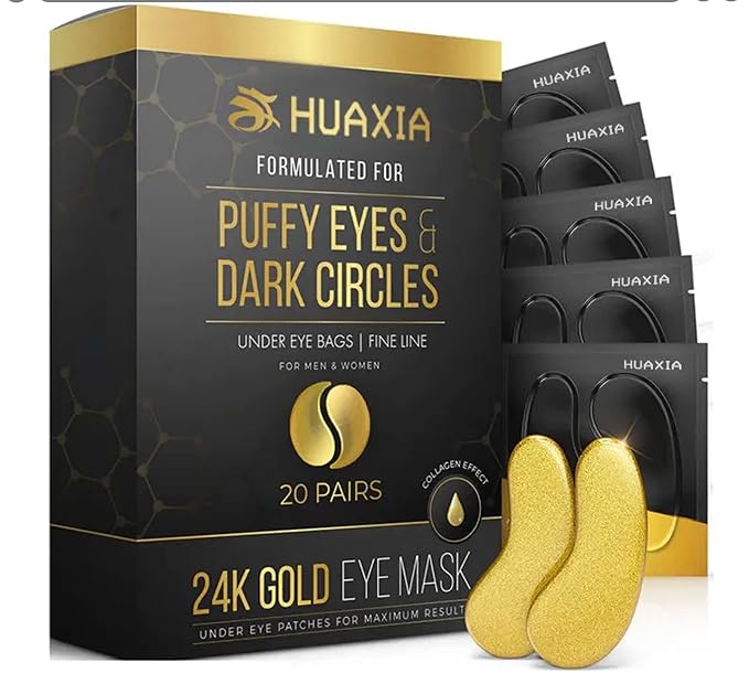 mascarillas de tratamiento ocular con colageno, Parches para el cuidado de la piel bajo los ojos de oro de 24 Kilates