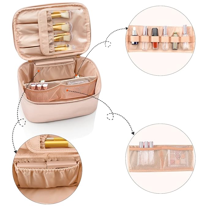 Ocheal rose gold makeup bag,travel
