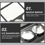 Empty Magnetic Eyeshadow Makeup Palette with 2Pcs Round Metal Pans,Magnetic Makeup Palette, Empty Makeup Palette，Aluminum Blush Empty Magnetic Eyeshadow Case,Customizable Beauty Organizer