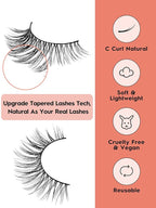 Wispy Cat Eye Lashes False Eyelashes Natural 10mm Short Lashes Pack Soft Strip Eyelash 3D Volume C Curl Natural Eyelashes 7 Pair Siligli Eyelashes