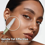 Face Razors for Women, Dermaplane Razor for Women Face, Eyebrow Razor, Facial Razors, Dermaplaning Tool, Reusable Metal Handle with 4 Microblades for Sensitive Skin, Peach Fuzz Remover, Green