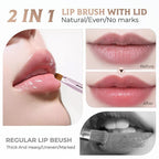 Unaone 2 Pack Lip Brush for Lipstick, Dual-Ended Lip Makeup Brush with Lid, Lipstick Brush for Lip Gloss