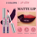 3 Pcs Peel Off Lip Stain Lip Tint Set, Lip Stain Peel Off Matte Lip Liner, Long-Lasting Lip Tint Stain Peel Off Lip Gloss, Waterproof Non-stick Cup Peel Off Lipstick Lip Stains for Women