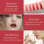 6 Colors Lip Tint Stain Set, Multi-Use Lip & Cheek Tint Korean Makeup Mini Liquid Lipstick, Lip Stain Long Lasting Waterproof Non-Stick Cup Moisturizing…